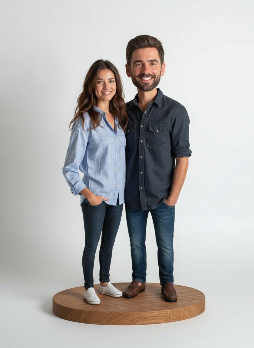 Handmodellierte Wackelfigur: Paare & Portraits