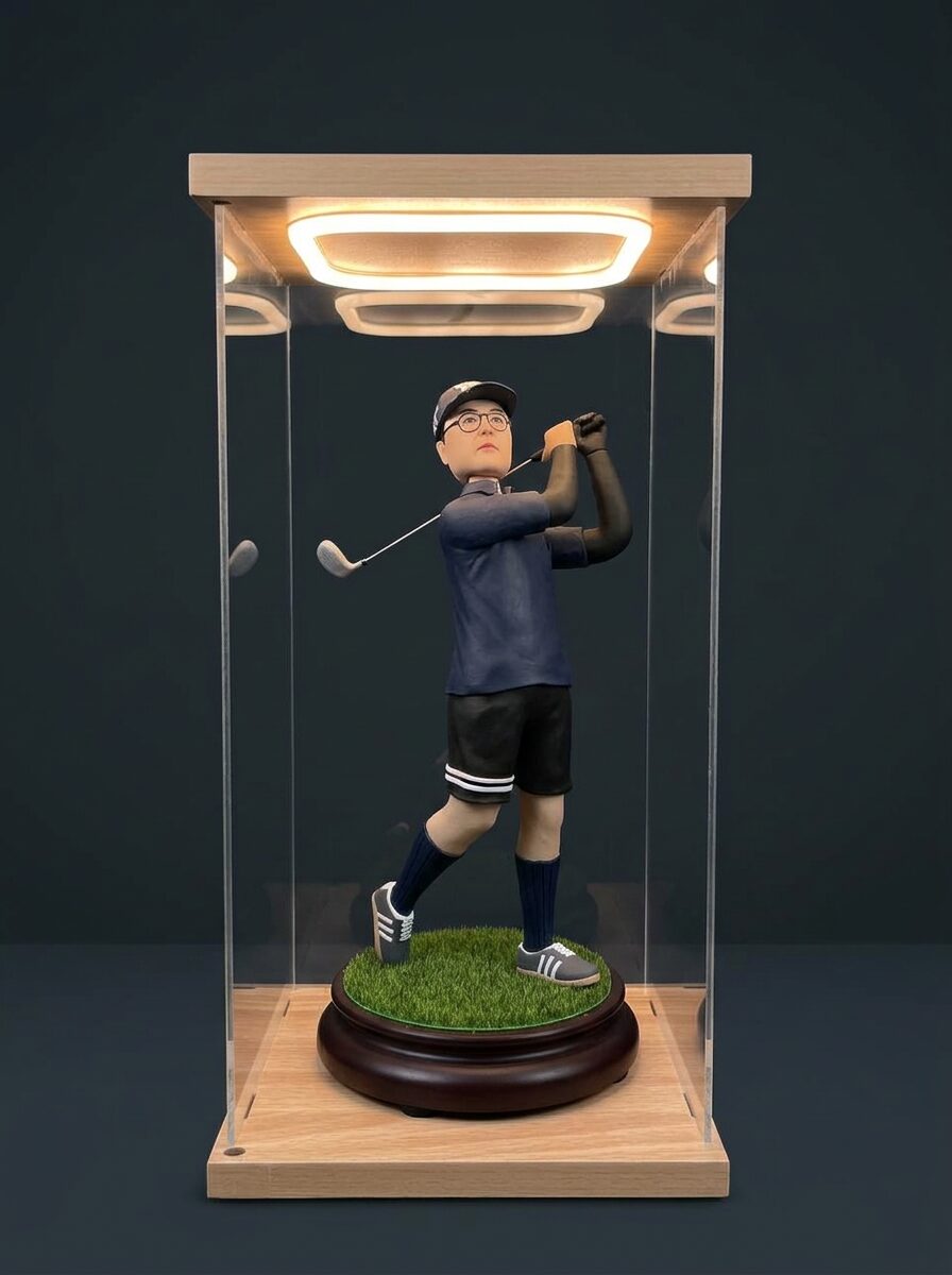 LED-Vitrine für Golf-Figur