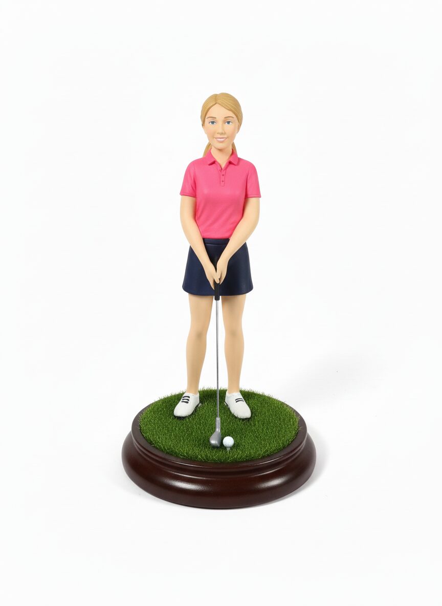 Detailansicht einer handgefertigten Golf-Figur