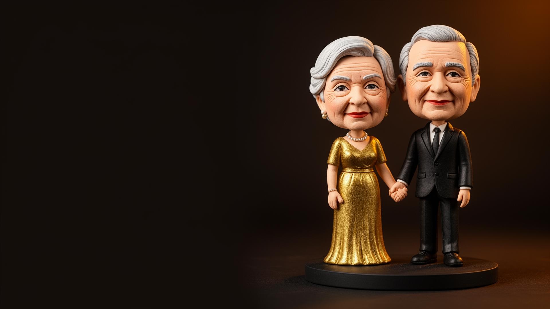 Personalisierte Jubiläums-Wackelfigur – personalisierte Wackelfigur Personalisierter Bobblehead zum Jubiläum nach Foto | Wackelwelt Manufaktur
