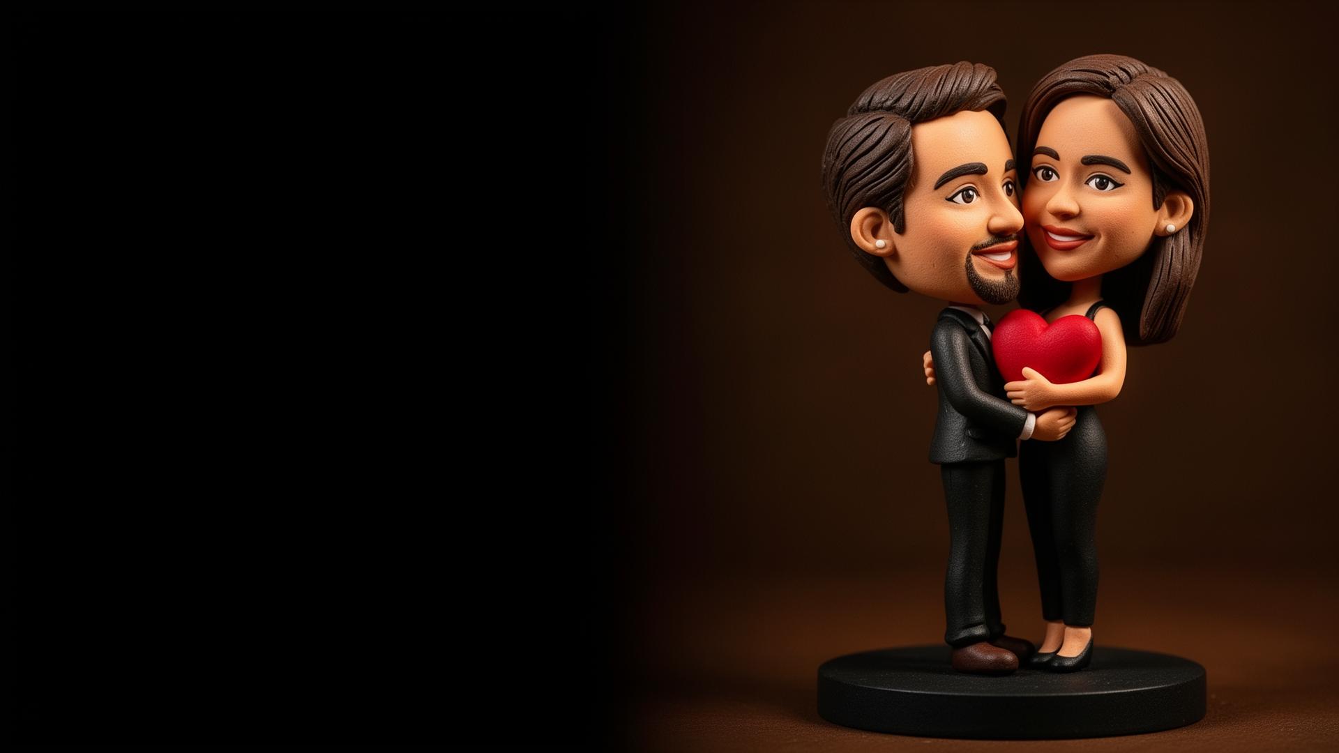 Personalisierte Valentinstag Paar-Wackelfigur – personalisierte Wackelfigur Personalisierter Bobblehead zum Valentinstag nach Foto | Wackelwelt Manufaktur