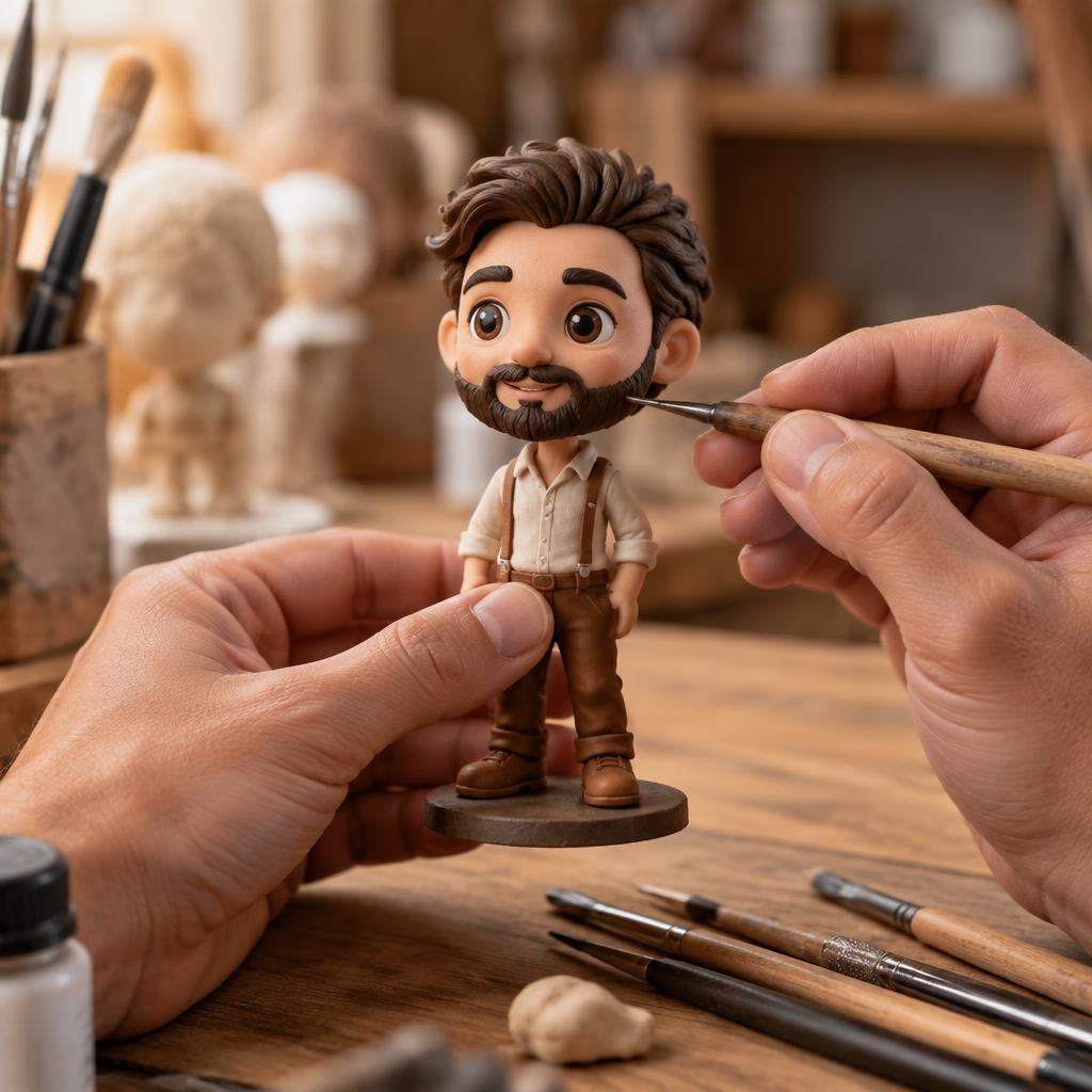 Polymer Clay und Werkzeuge für die Herstellung einer Wackelfigur