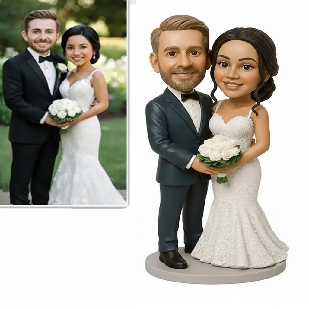 Handmodellierte Wackelfigur: Hochzeit & Jubiläum