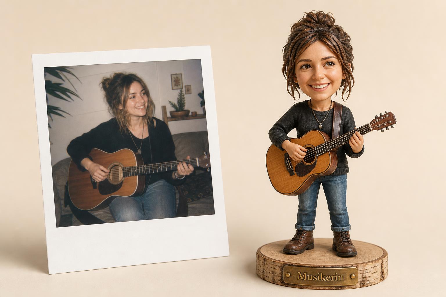 Musiker-Wackelfigur personalisiert – Gitarren-Figur nach Foto