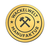 Wackelwelt Manufaktur Qualitätssiegel – handgefertigte personalisierte Wackelfiguren aus unserer Manufaktur